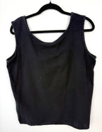 back of 100% Cotton Relaxed Fit Vintage Tank | Size M at Blue Sparrow Shop on hanger