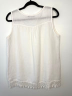 back of 100% Linen Made in Italy Lungo L'Arno Sleeveless Top | Size L at Blue Sparrow Shop