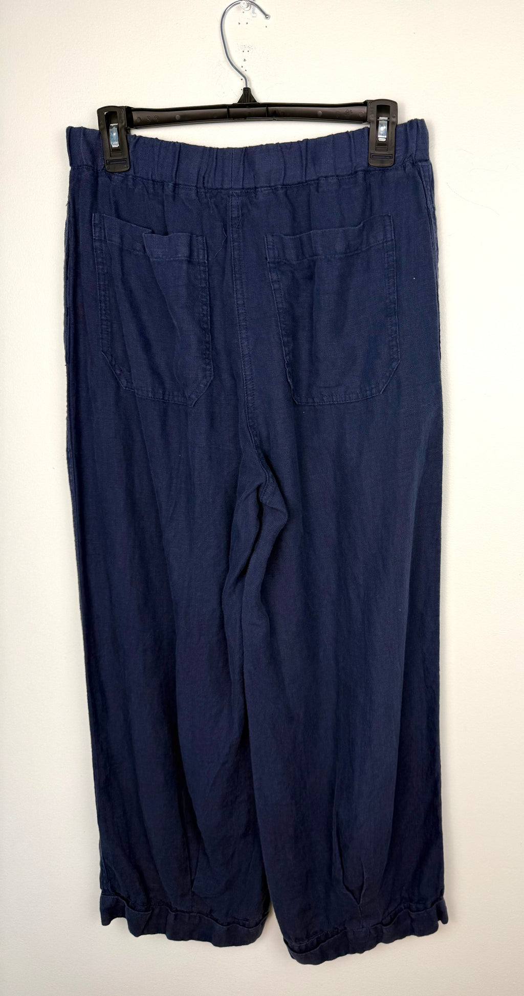 back of 100% Linen Pull-On Pants | Relaxed | Size S at Blue Sparrow Shop