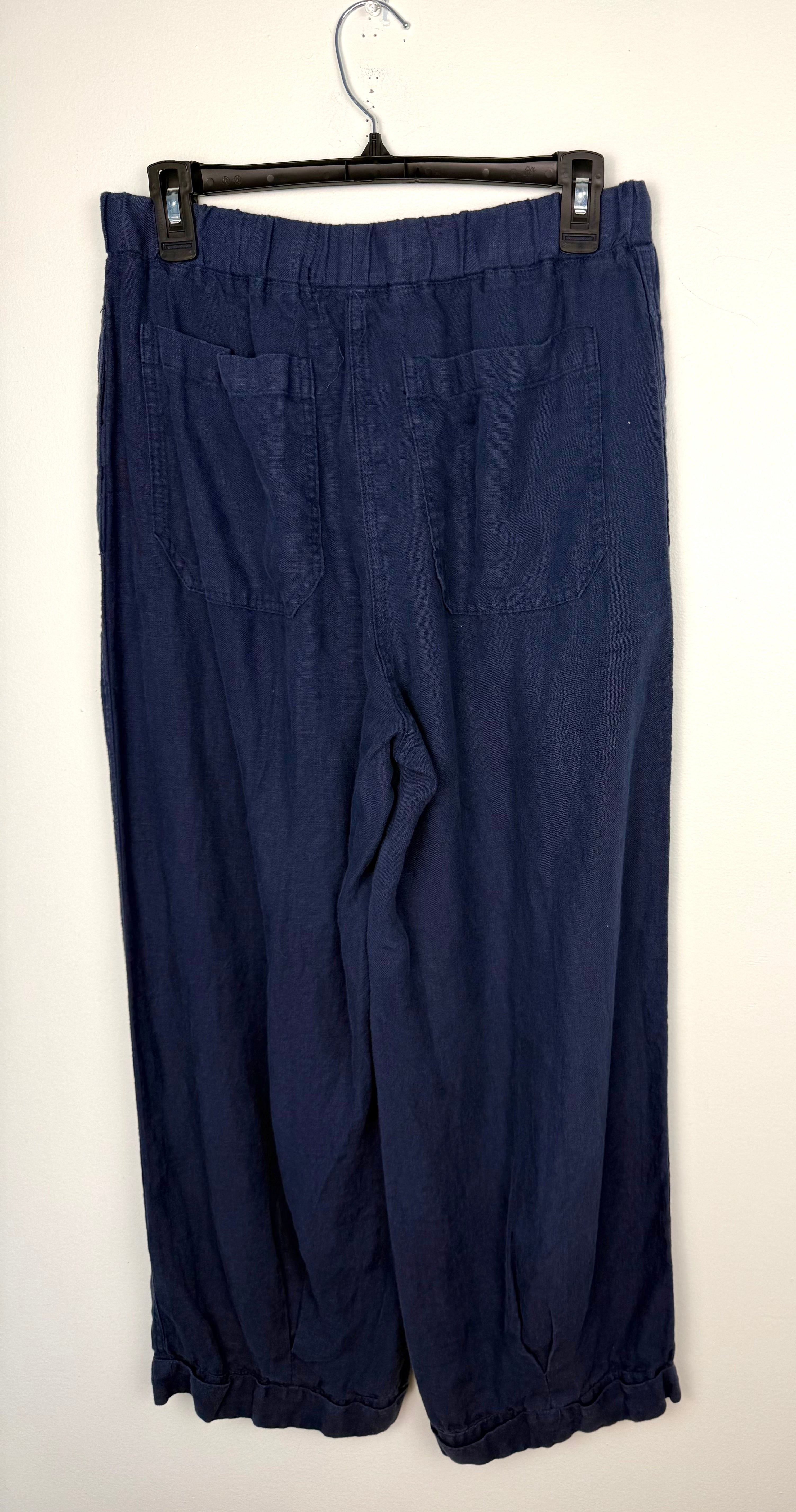 back of 100% Linen Pull-On Pants | Relaxed | Size S at Blue Sparrow Shop