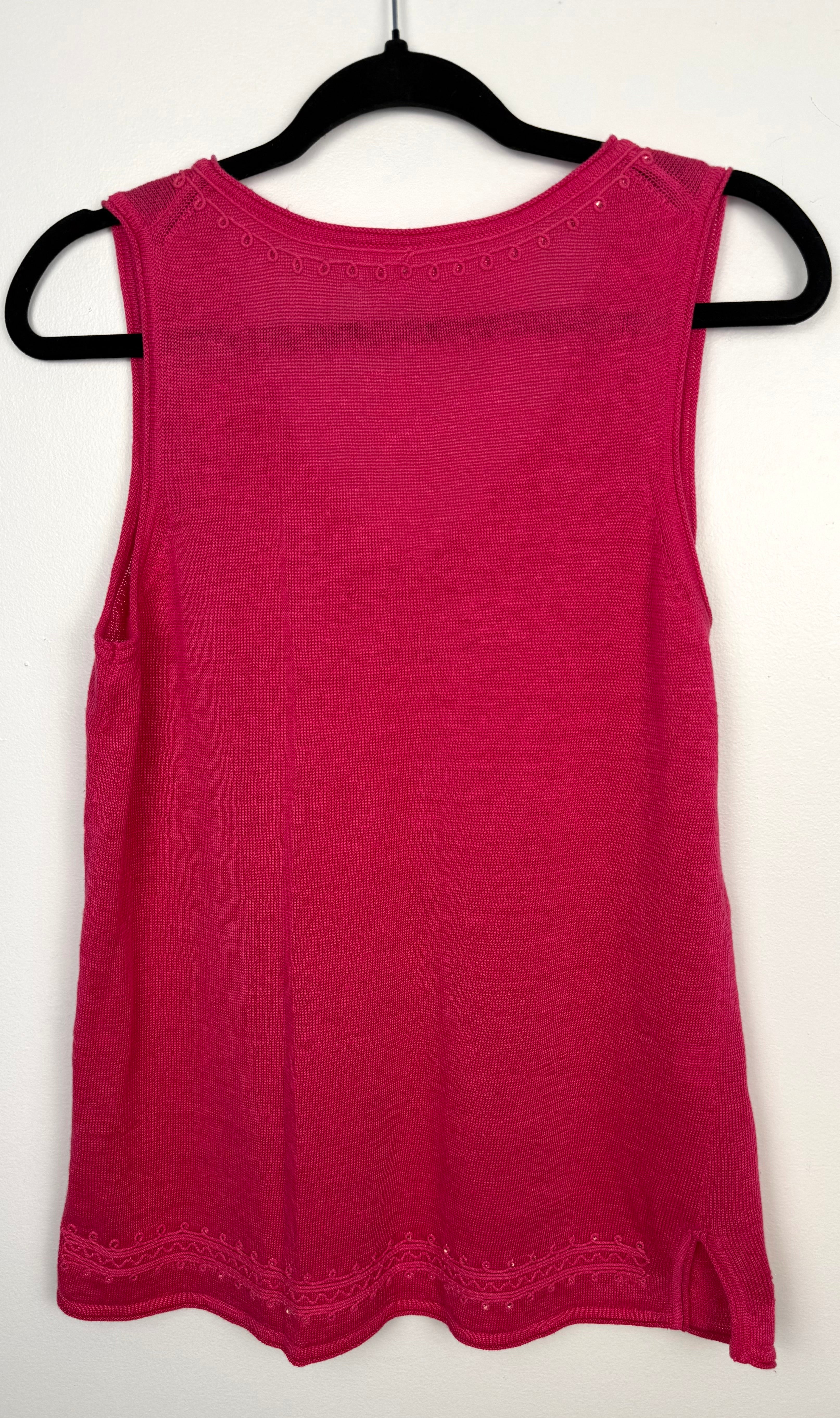 back of 100% Linen Sleeveless Top | Size L at Blue Sparrow Shop
