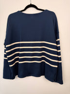 back of 100% Organic Cotton Eileen Fisher Sweater | Size L on hanger