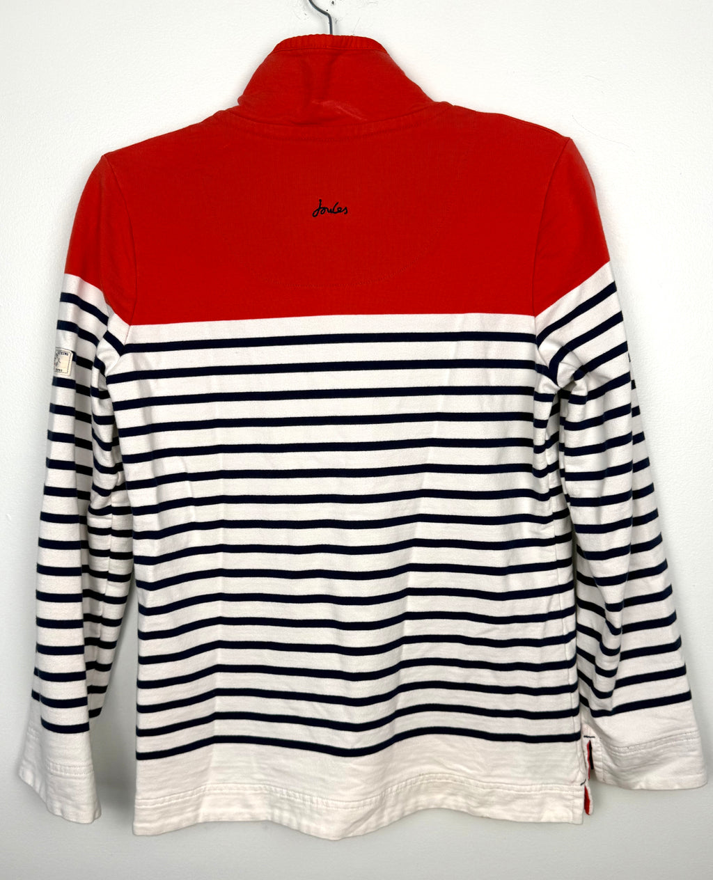 back of 98% Cotton Joules Nautical Breton Pullover | Size S at Blue Sparrow Shop