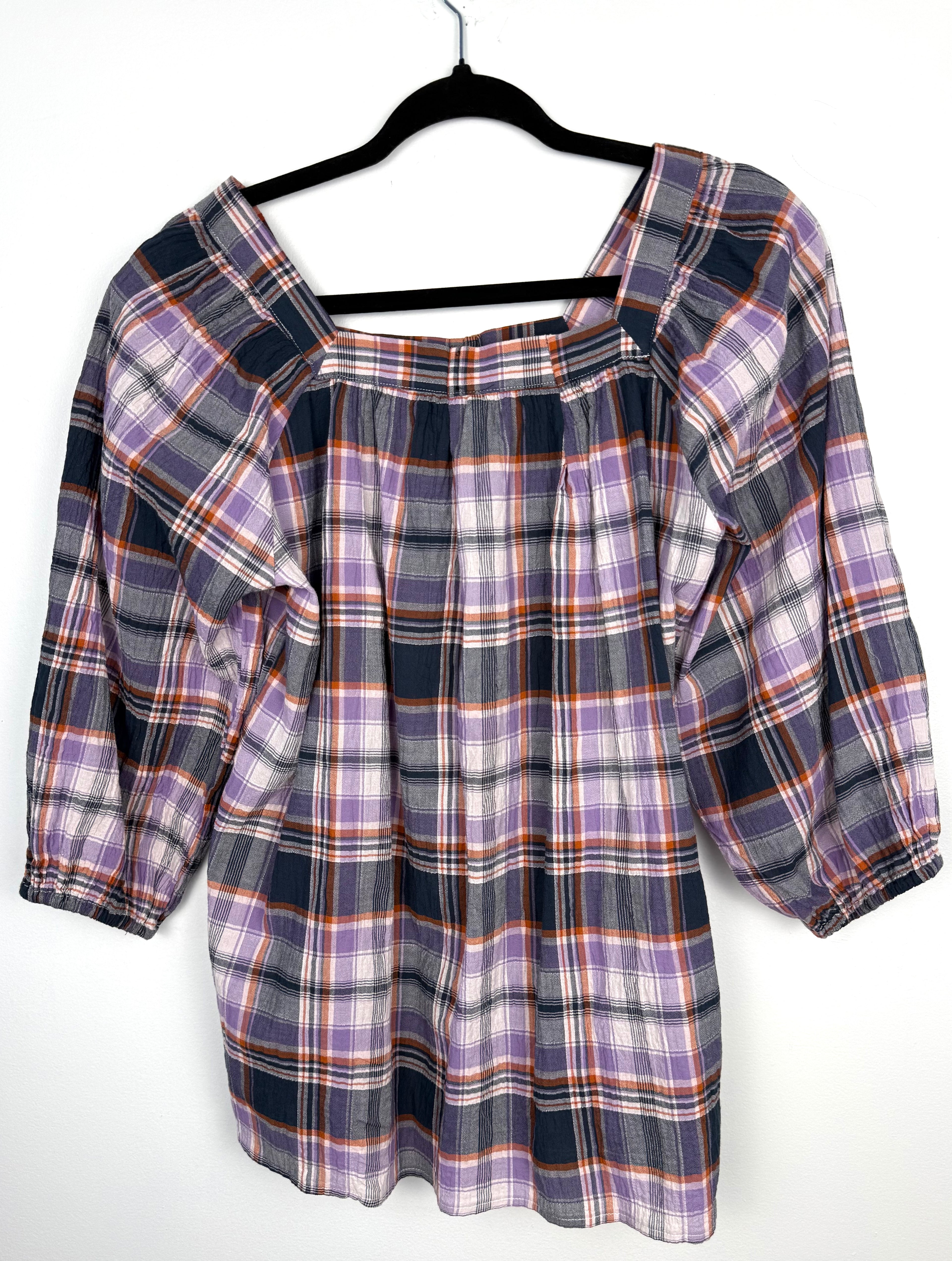 back of 98% Cotton by Chaps Plaid Shirt | Size M at Blue Sparrow Shop