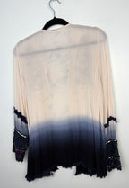 back of Boho Embroidered Beaded Kimono   on hanger