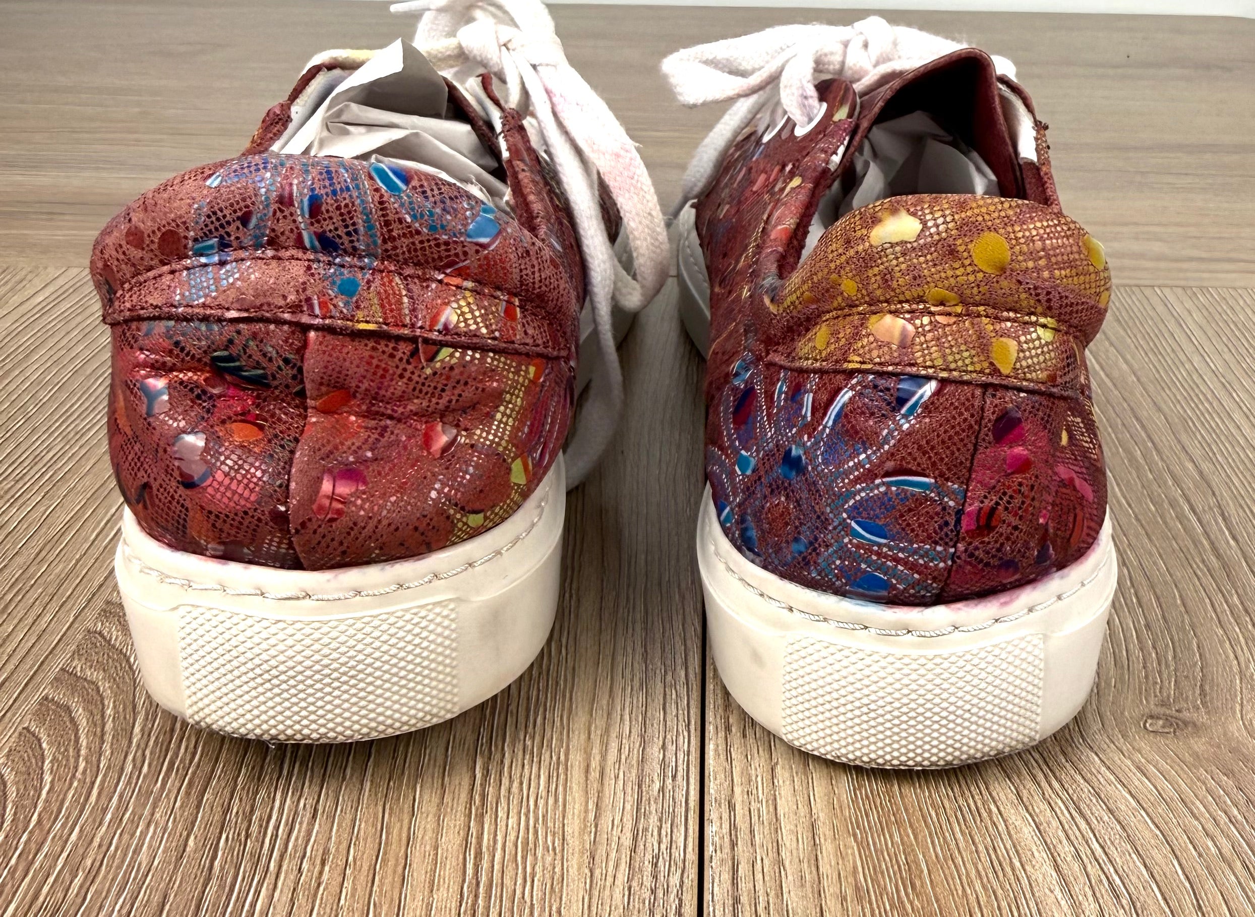 back of Bueno leather Stylish yet comfortable sneakers perfect for everyday wear.