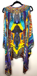back of CAMILLA Australia 2015 Short Silk Kaftan 100% silk kaftan on hanger