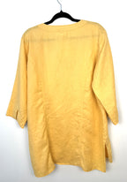back of Coldwater Creek linen tunic women summer top relaxed fit minimalist capsule wardrobe
