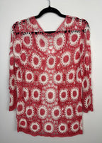 back of Cottagecore Vintage Style Crochet Cardigan at Blue Sparrow Shop size M