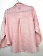 back of EDIN Expect the Unexpected 100% linen oversized shirt Made in Italy 