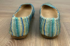 back of Enzo Angiolini Crystal Rhinestone Striped Pointed Flats 