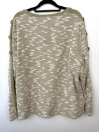 back of FDJ French Dressing Textured Button-Detail Sweater | Size XL on hanger