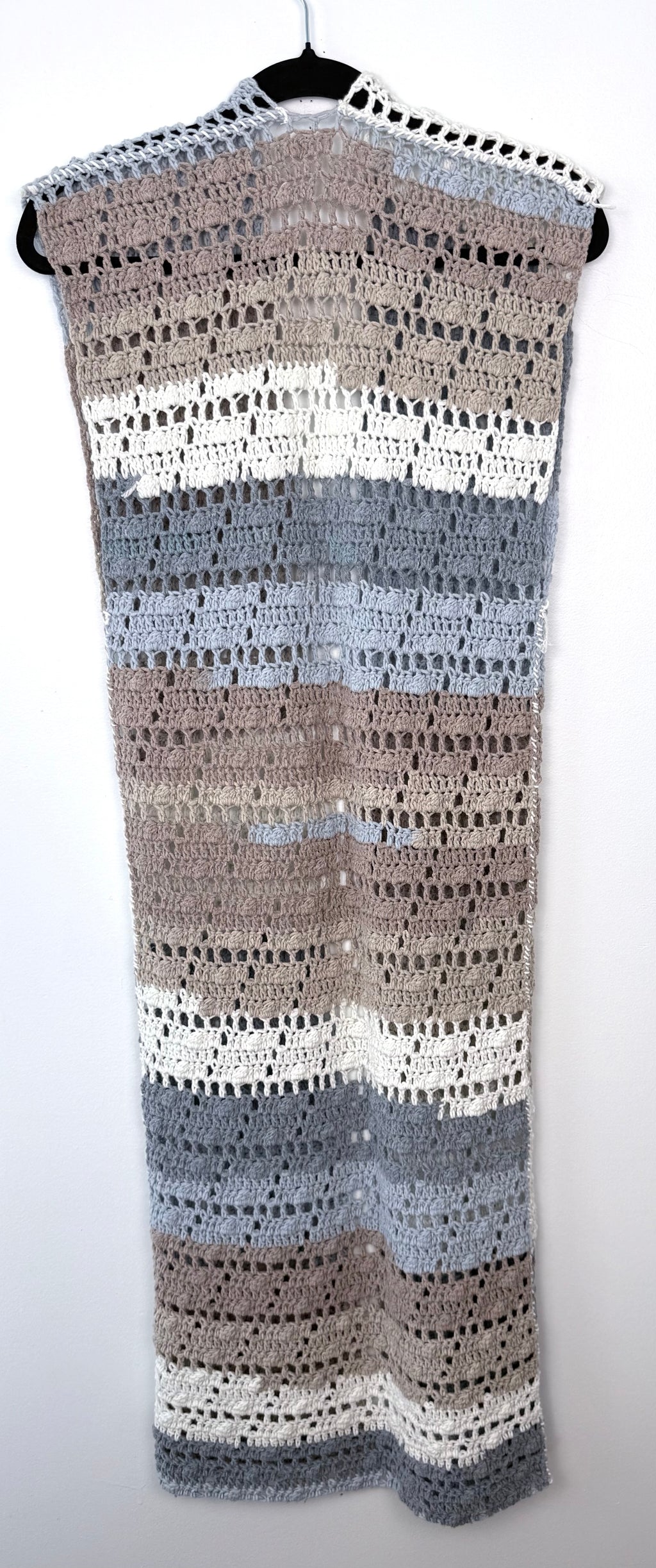 back of Handmade Long Vest | Size S on hanger
