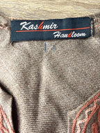 back of Kashmir Handloom Embroidered Poncho Boho Handloom Cape inside label
