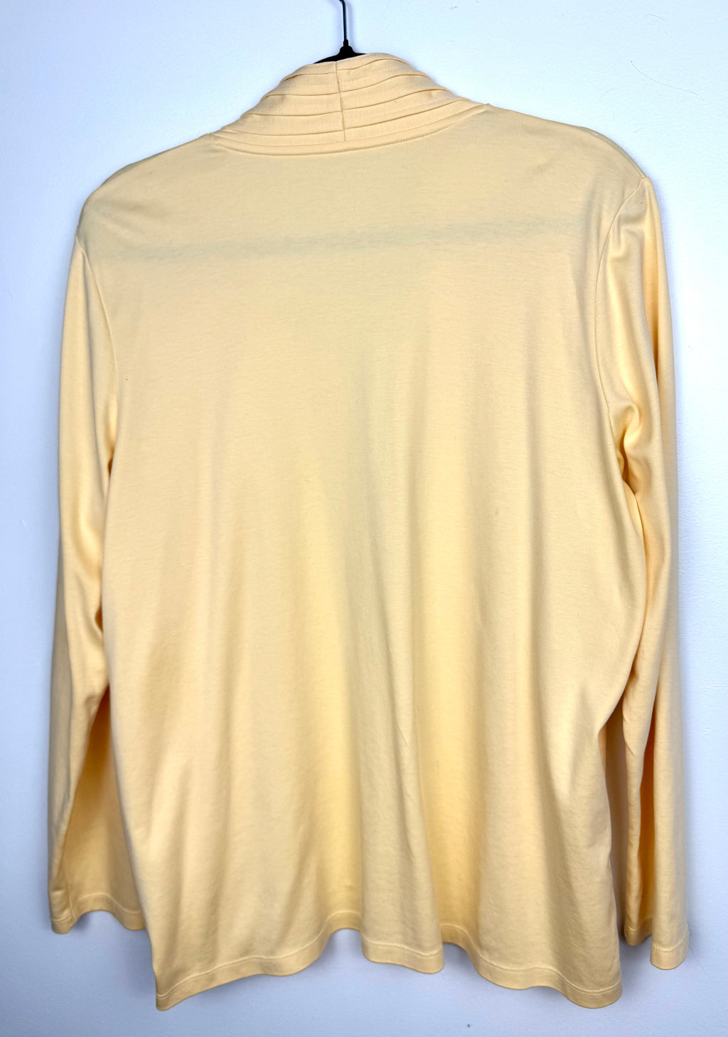back of L.L. Bean Supima 100% Cotton Cardigan on hanger