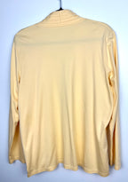 back of L.L. Bean Supima 100% Cotton Cardigan on hanger