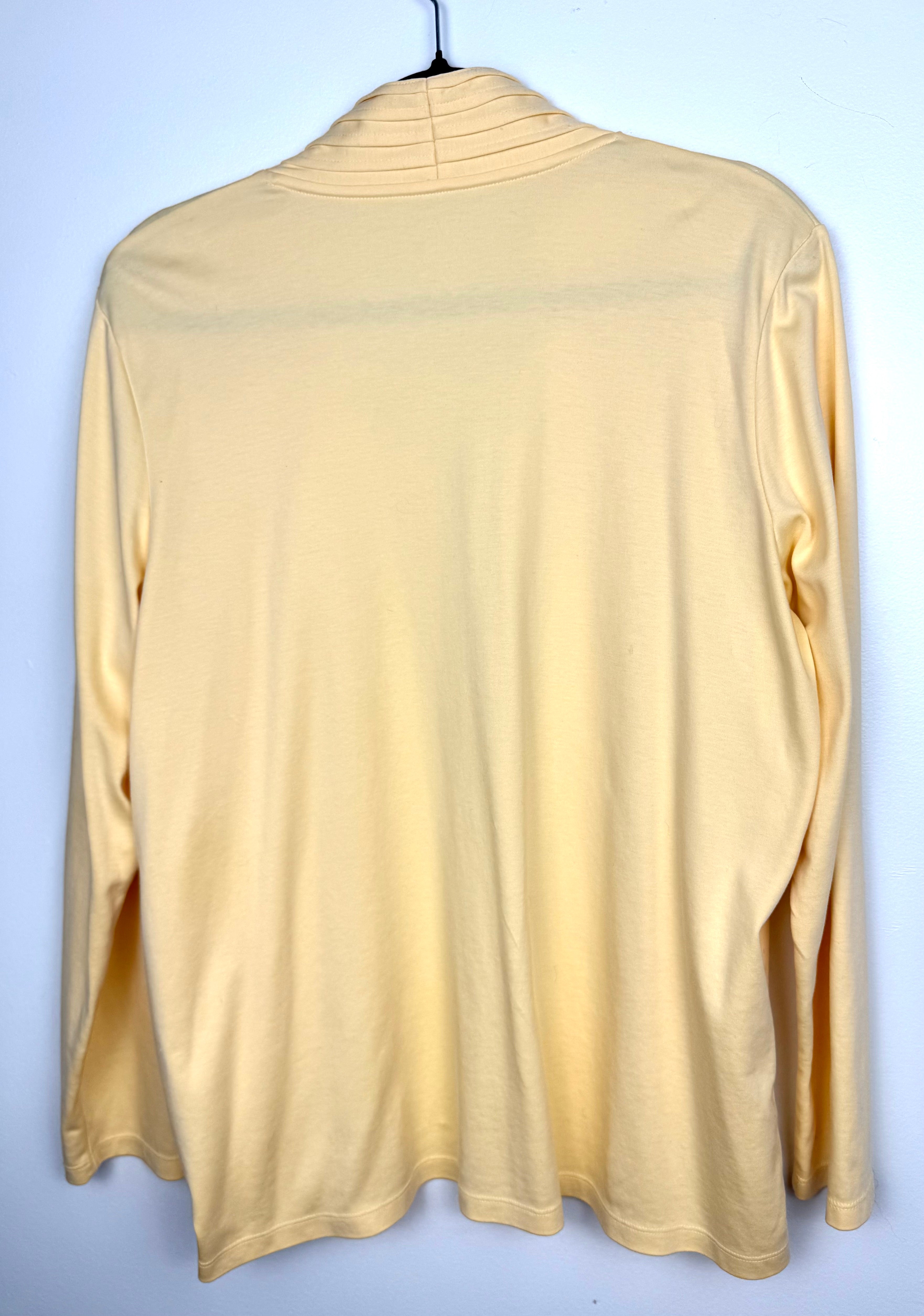 back of L.L. Bean Supima 100% Cotton Cardigan on hanger