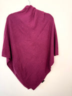 back of La Fiorentina 100% Cashmere Poncho | One Size on hanger