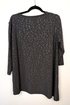 back of Made in Canada Sympli Asymmetrical 3/4 Sleeve Top | Size 14 on hanger