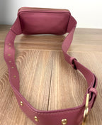 back of Matt & Nat Pink Belt Bag | Vegan Leather Crossbody Sling showing long body strap