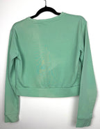 back of Mint green Kappa cropped sweatshirt showing discolouration 