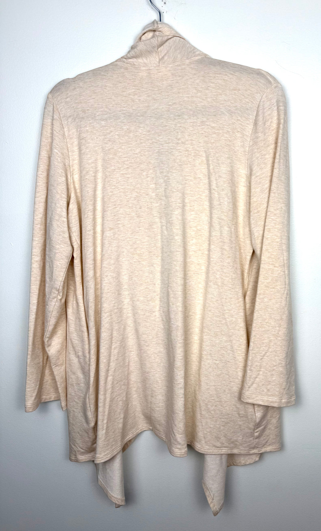 back of NWT Duffield Design Bamboo Cotton Waterfall Cardigan | Size L at Blue Sparrow Shop