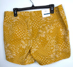 back of NWT Old Navy 100% Cotton Mustard Floral Print Chino Shorts — 5" | Size 12 at Blue Sparrow Shop