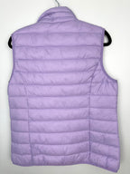 back of  NWT Quilted Puffer Vest | Size L  at Blue Sparrow Shop on hanger