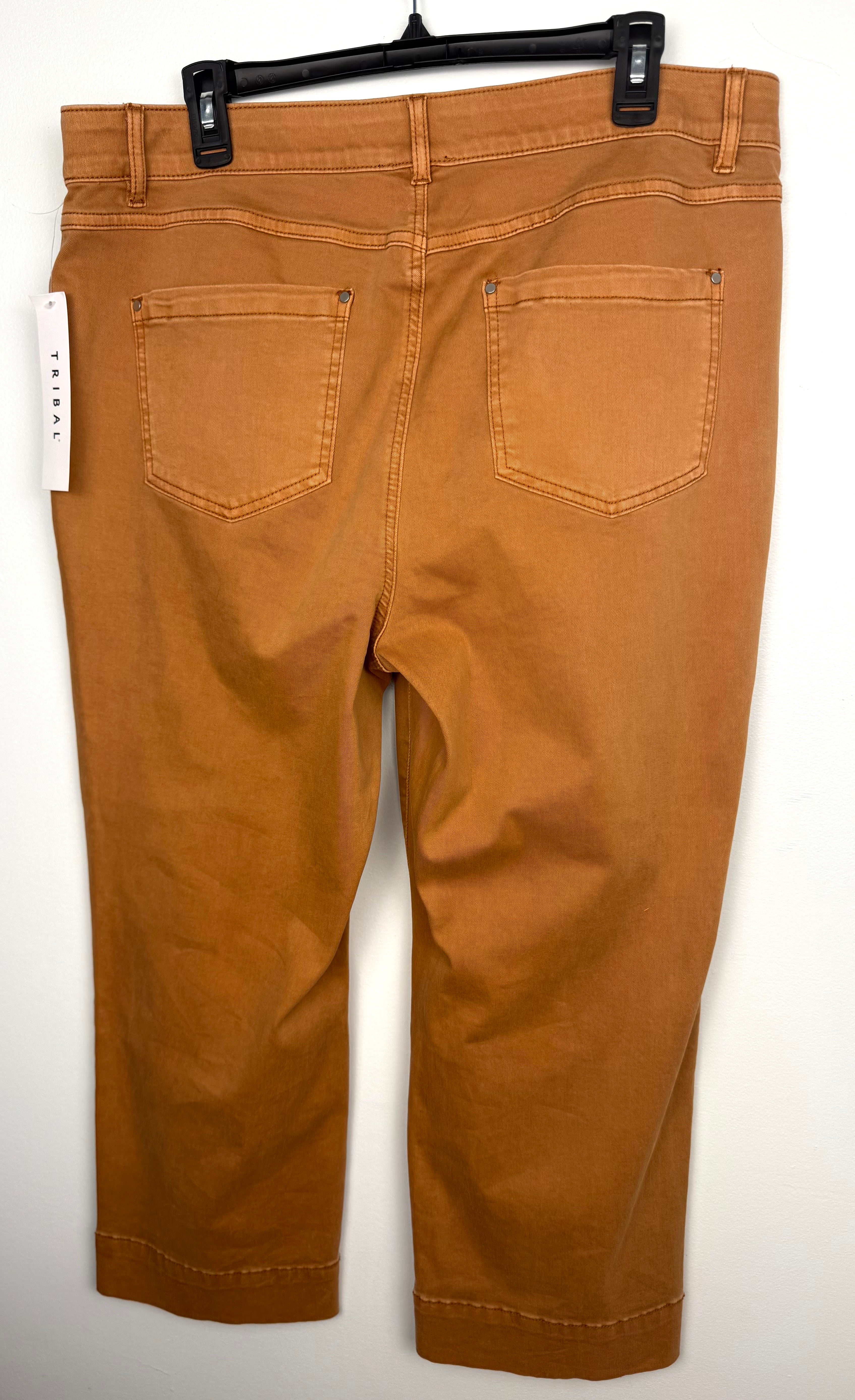 back of NWT Tribal Cropped Wide Leg Pants at Blue Sparrow Shop on hanger