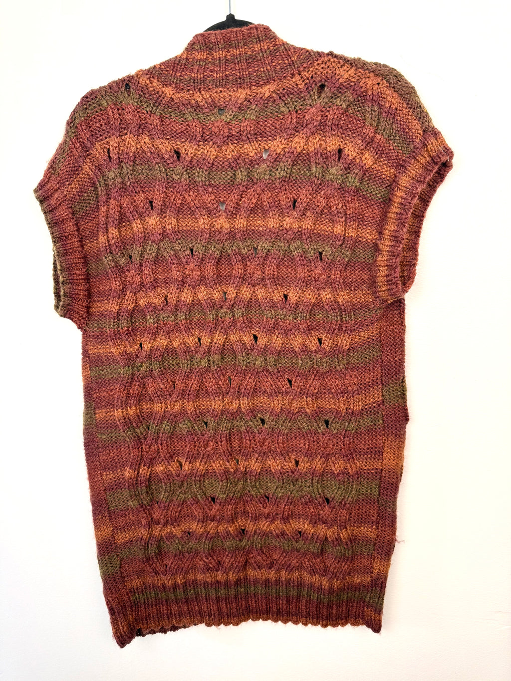 back of Paprika coloured Handmade Cardigan | Size S