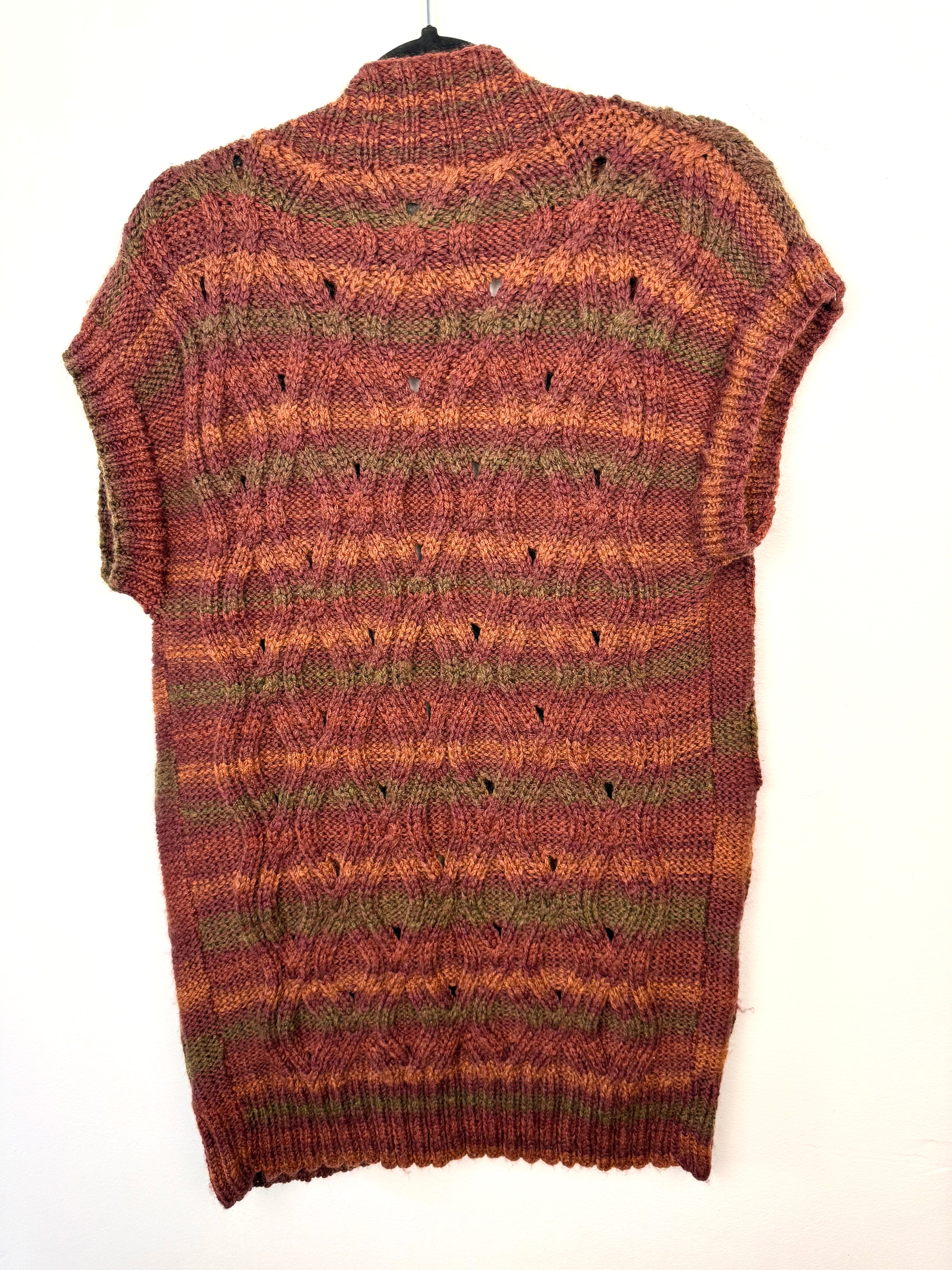 back of Paprika coloured Handmade Cardigan | Size S