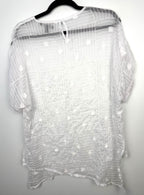 back of Picadilly Canada Textured Sheer Top 