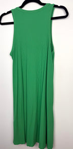 back of Reitmans shamrock green Ribbed Midi Tank Dress 
