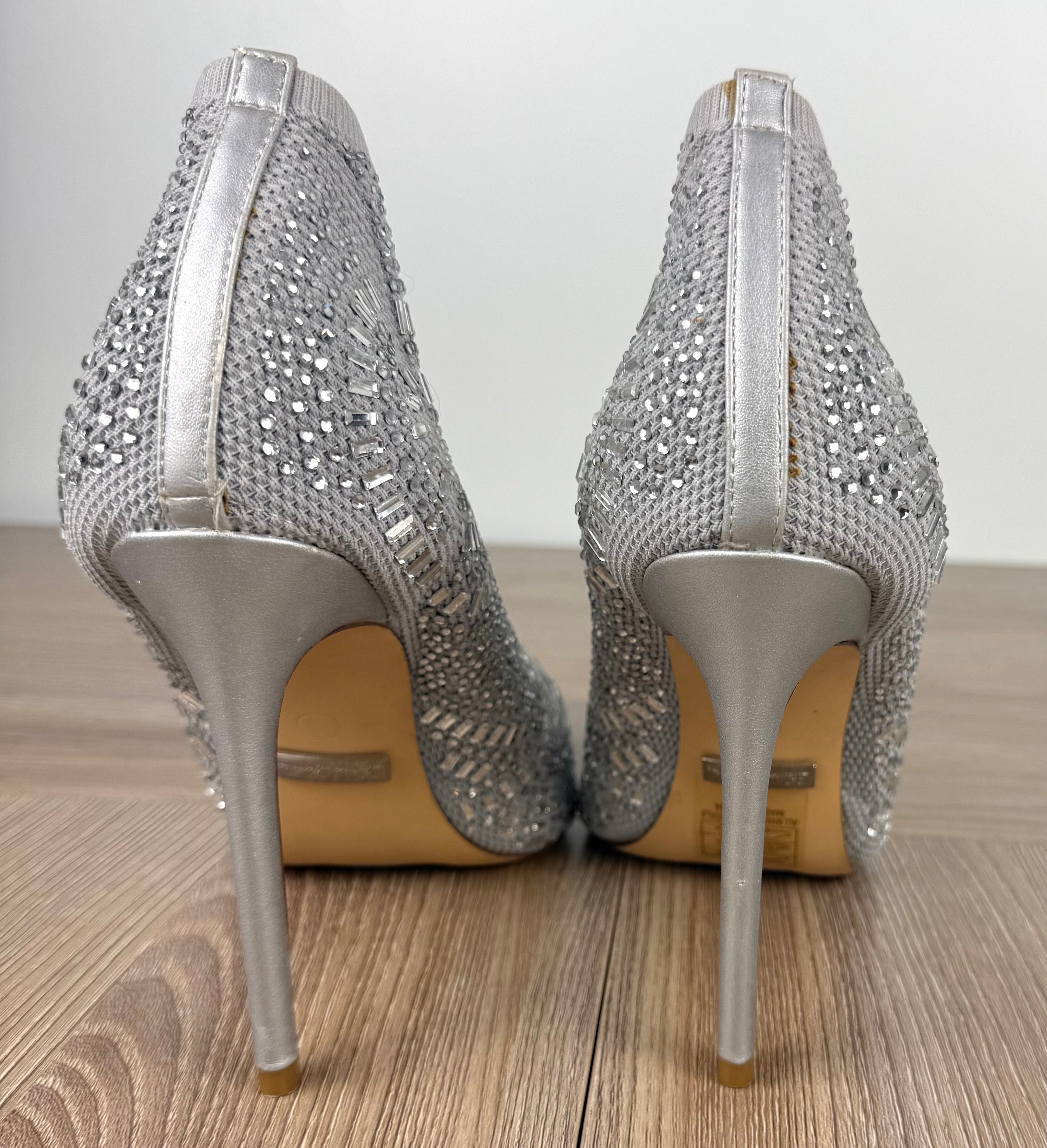 back of Rhinestone look angle boots | Glitter event boots