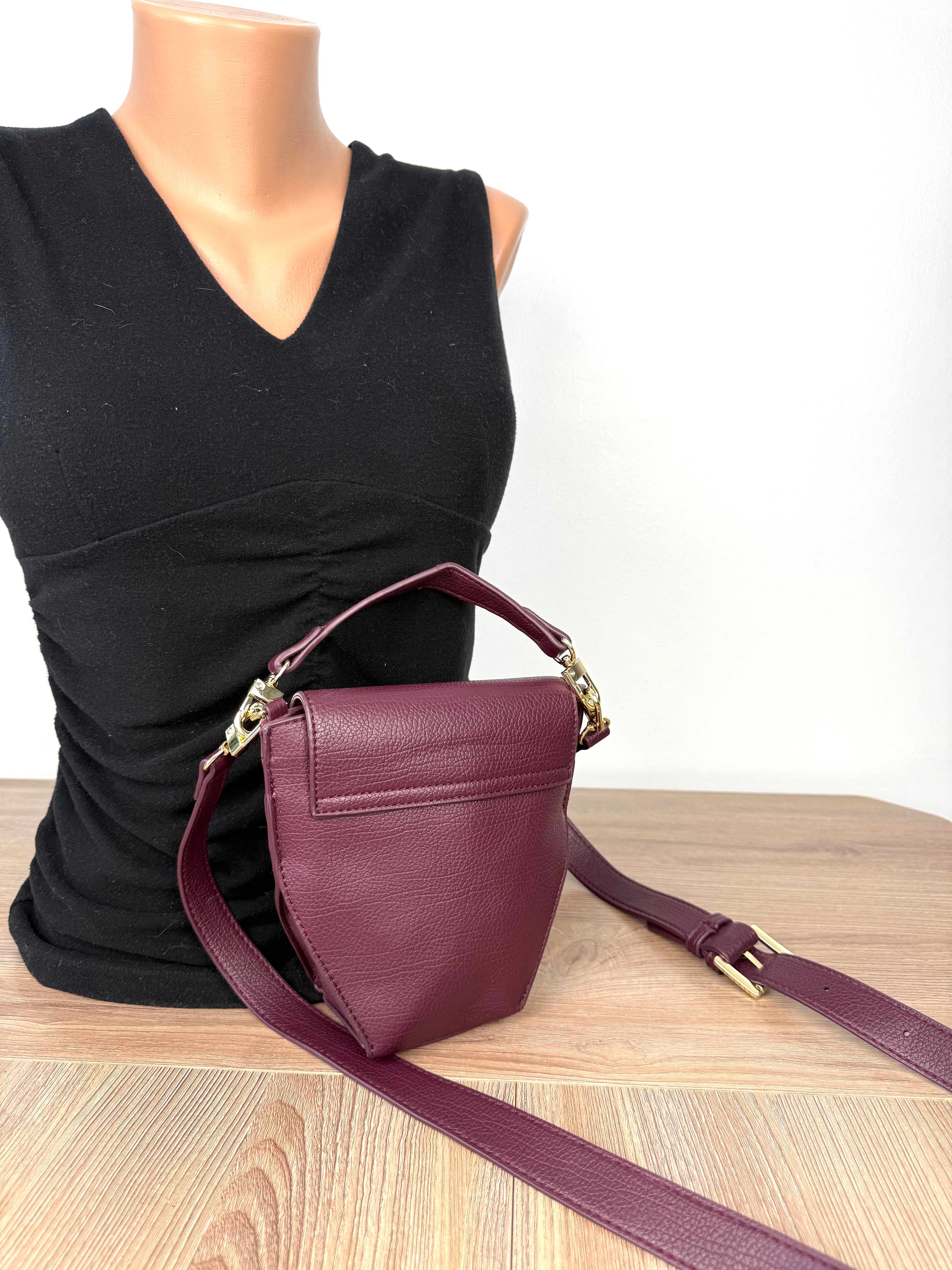 back of Riona Mini Crossbody Bag  at Blue Sparrow Shop on mannequin to show size
