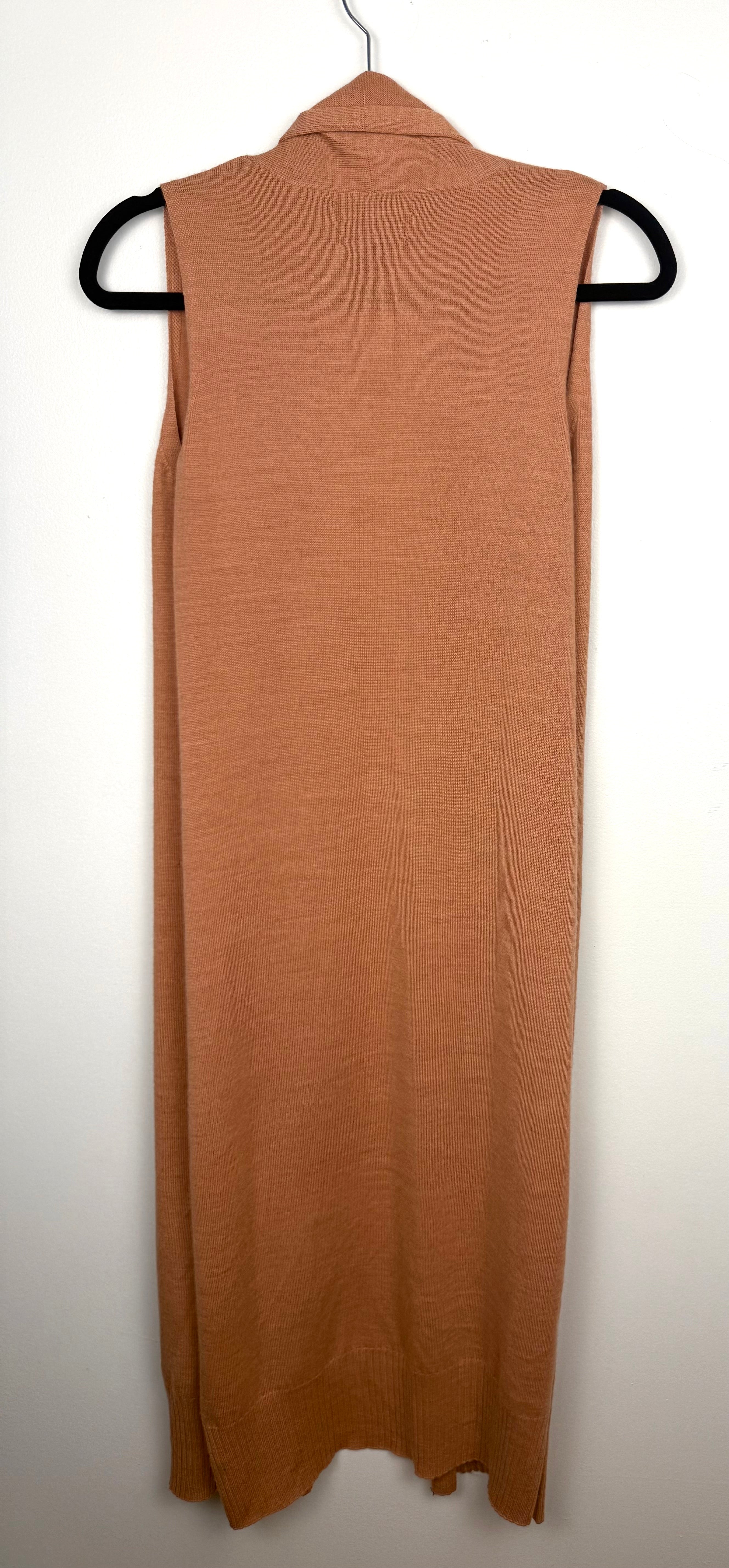 back of Tahari Merino Wool Blend Longline Duster | Cardigan at Blue Sparrow Shop