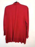 back of Terra & Sky Relaxed Fit Recycled Cardigan | Size 1X on hanger