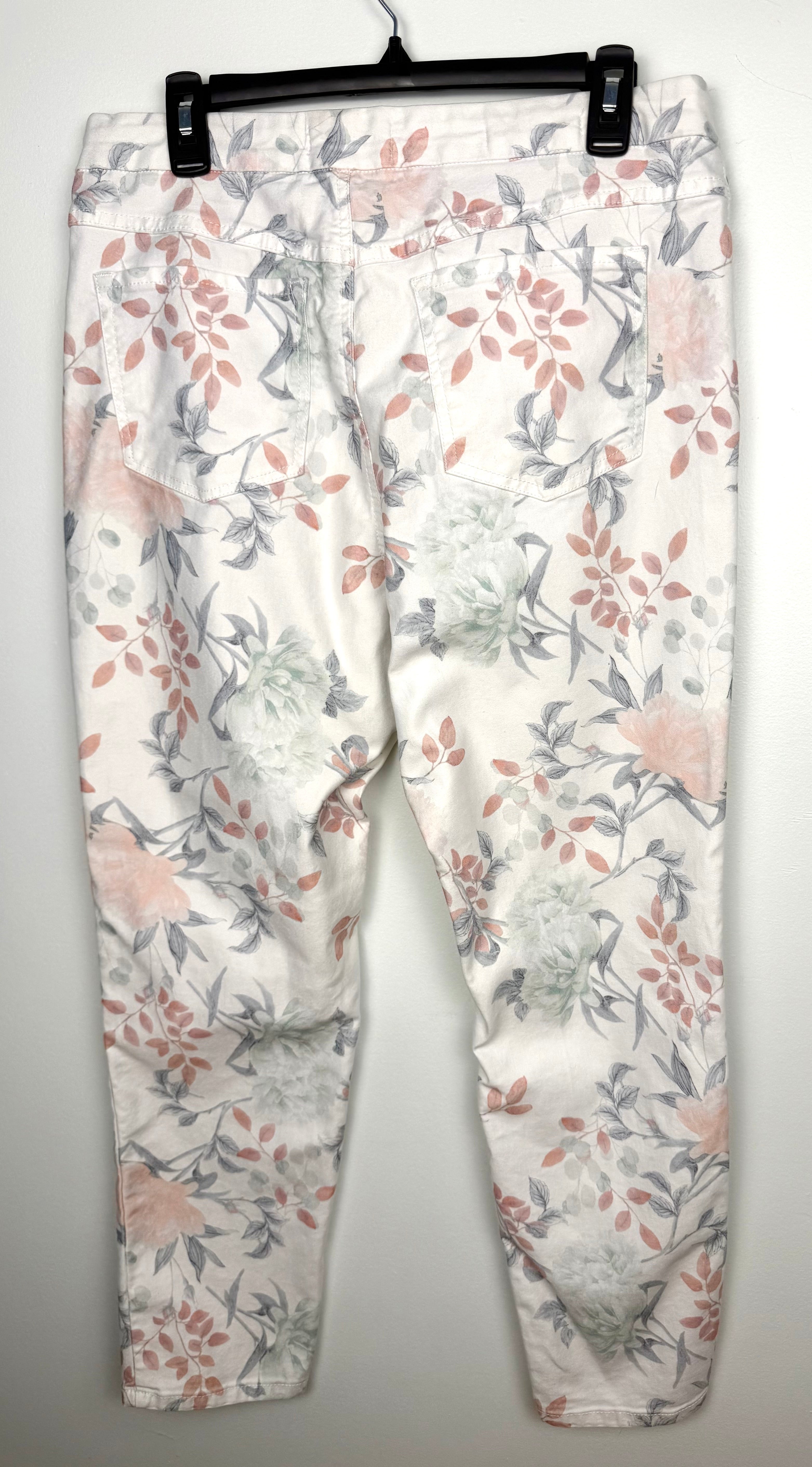 back of Tribal Brand Pastel Coloured Floral Jegging Jeans at Blue Sparrow Shop