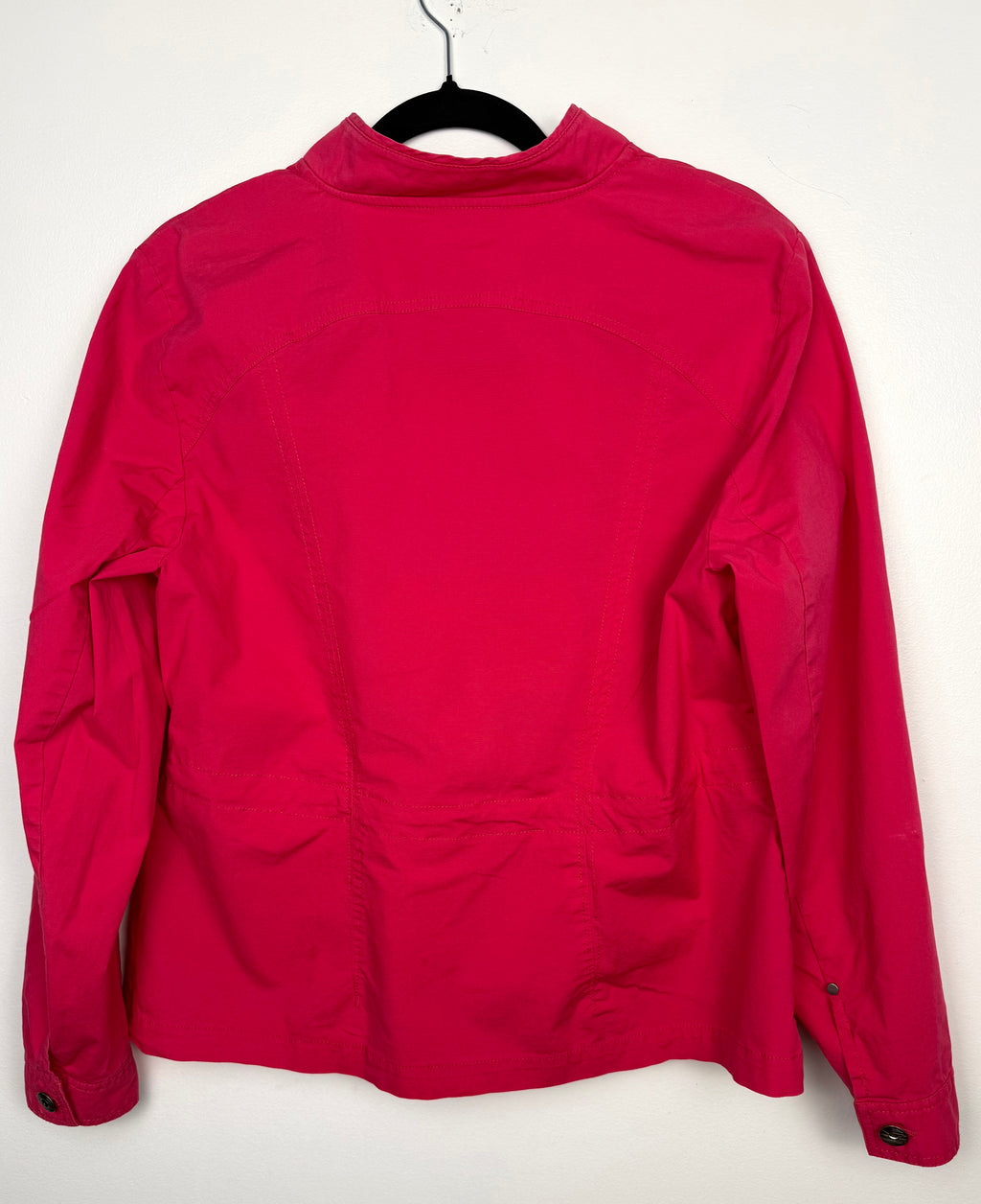 back of Tribal brand 98% Cotton Utility Jacket | Size 12 at Blue Sparrow Shop on hanger