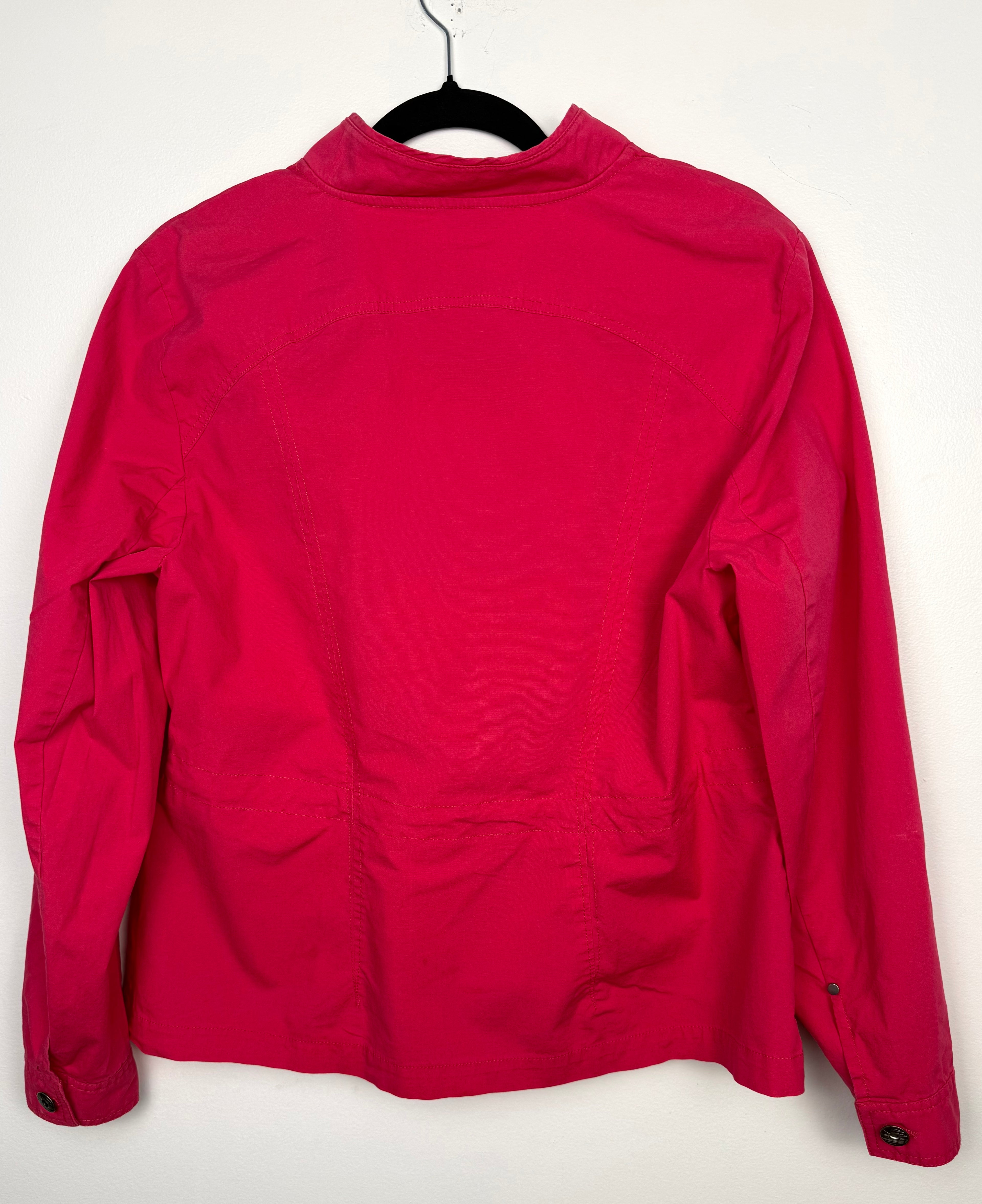 back of Tribal brand 98% Cotton Utility Jacket | Size 12 at Blue Sparrow Shop on hanger
