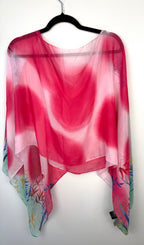back of Tropical Sheer Wrap | Cover-Up | One Size at Blue Sparrow Shop on hanger