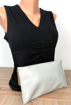 back of Vintage Leather Clutch Bag at Blue Sparrow Shop 