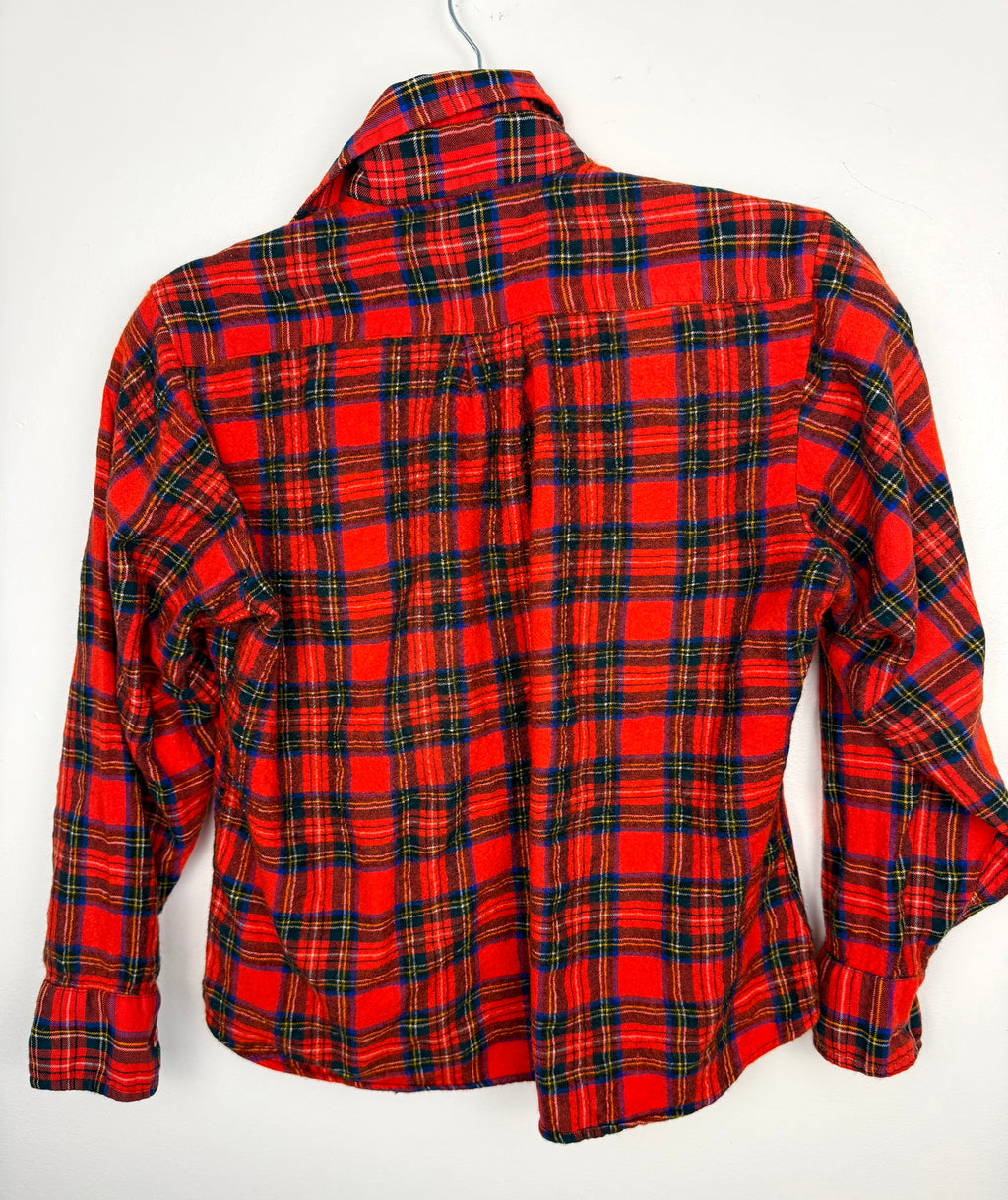back of  Vintage Viyella by Deacon Brothers red Royal Stewart tartan shirt 