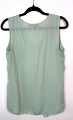 back of flattering drapey sleeveless top Edit by Jeanne Beker | Size M at Blue Sparrow Shop Canadian Resale Reimagined on hanger