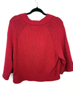 back of jones new york red cardigan