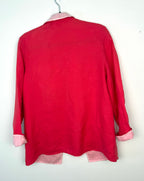 back view of Natural fiber linen blazer slow fashion women reversible