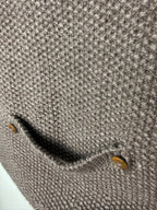 back waist detail on Handmade Chunky knit Button-Front Vest at Blue Sparrow Shop