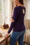 C’est Moi Bamboo Long-Sleeve V-Neck Top | One Size