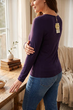 C’est Moi Bamboo Long-Sleeve V-Neck Top | One Size