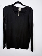 black Bamboo Long Sleeved Layering Top by C'est Moi one size plus fits 16-22  on hanger